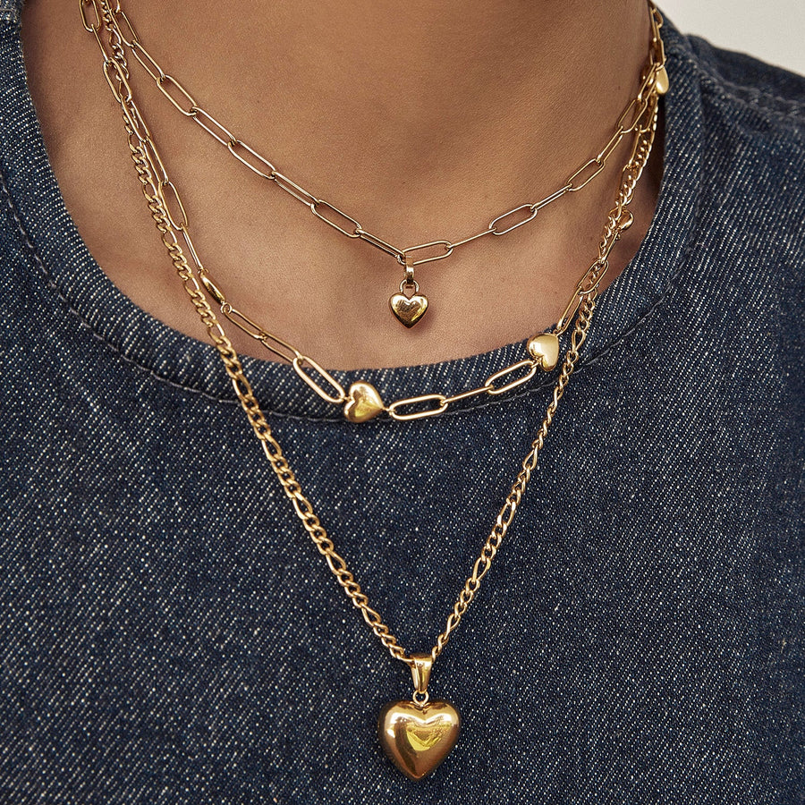 Rose Heart Necklace - Gold