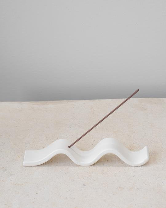 Wave Incense Holder White