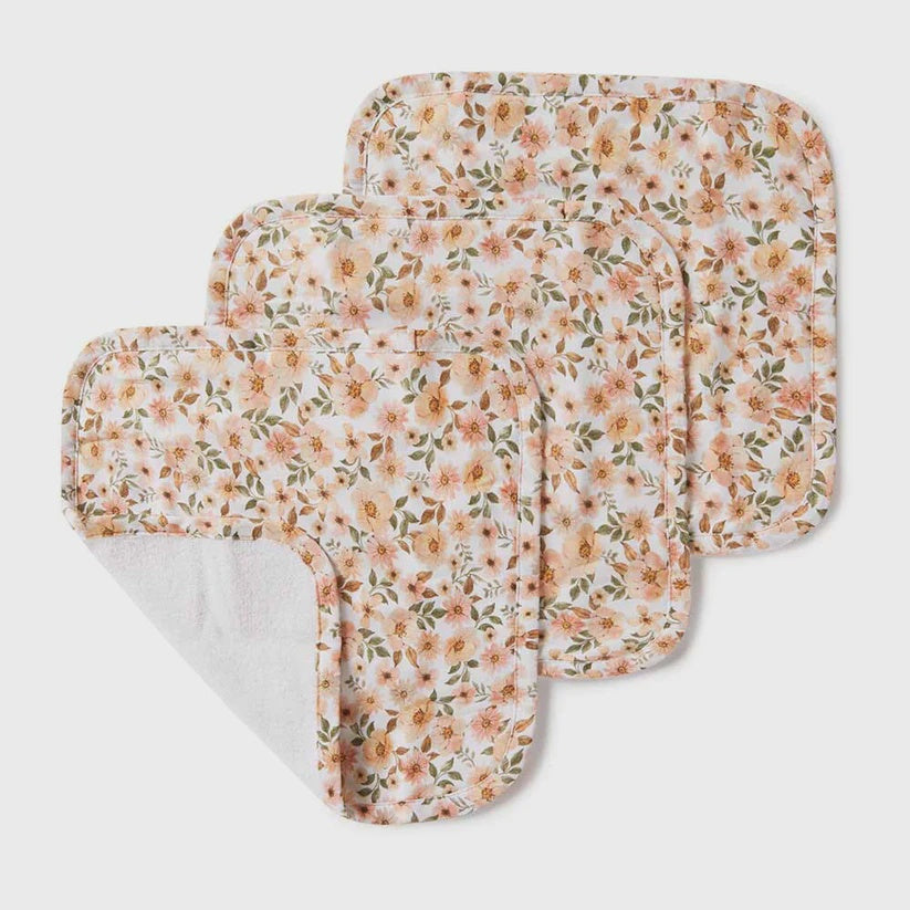 Spring Floral Organic Wash Cloth 3pk