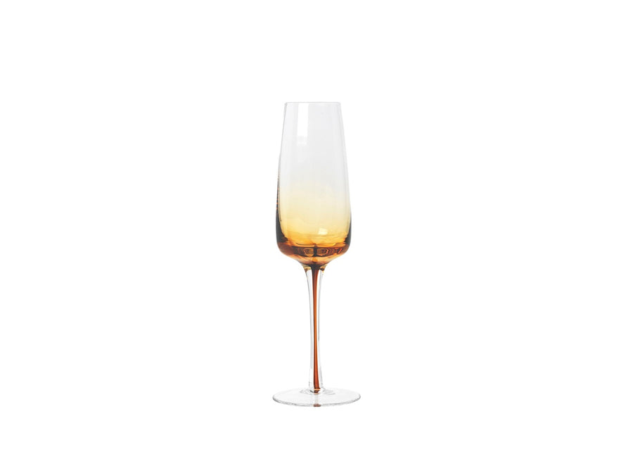 Broste Amber Champagne Glass