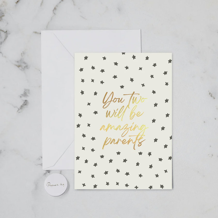 Amazing Parents Gold Greeting Card