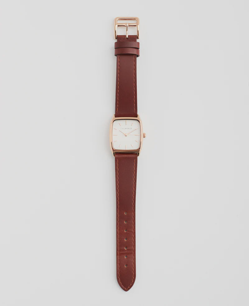 The Dress Watch - Rose Gold with Walnut Leather