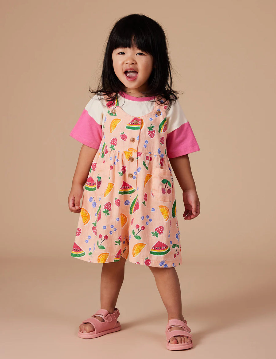 Sara Linen Shortalls Fruit Salad