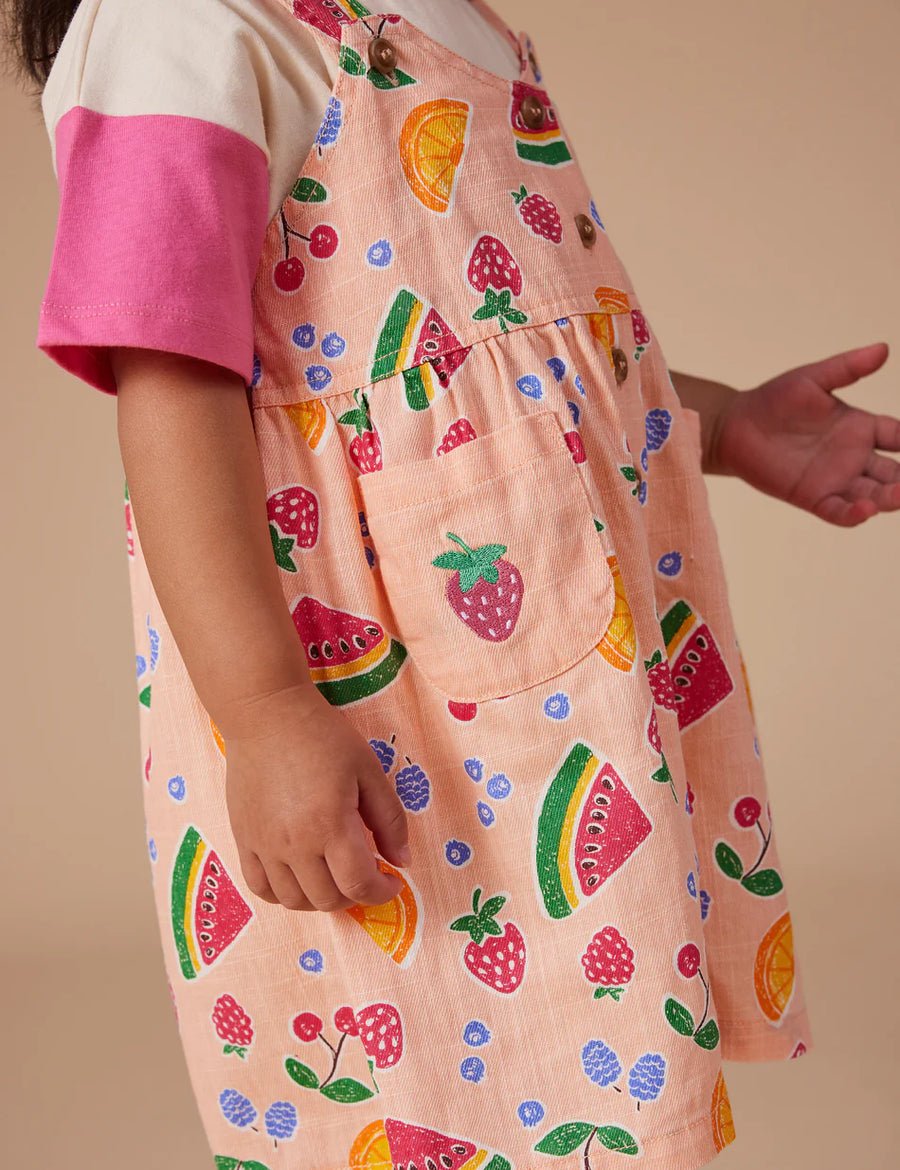 Sara Linen Shortalls Fruit Salad