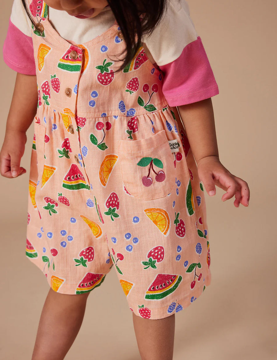 Sara Linen Shortalls Fruit Salad