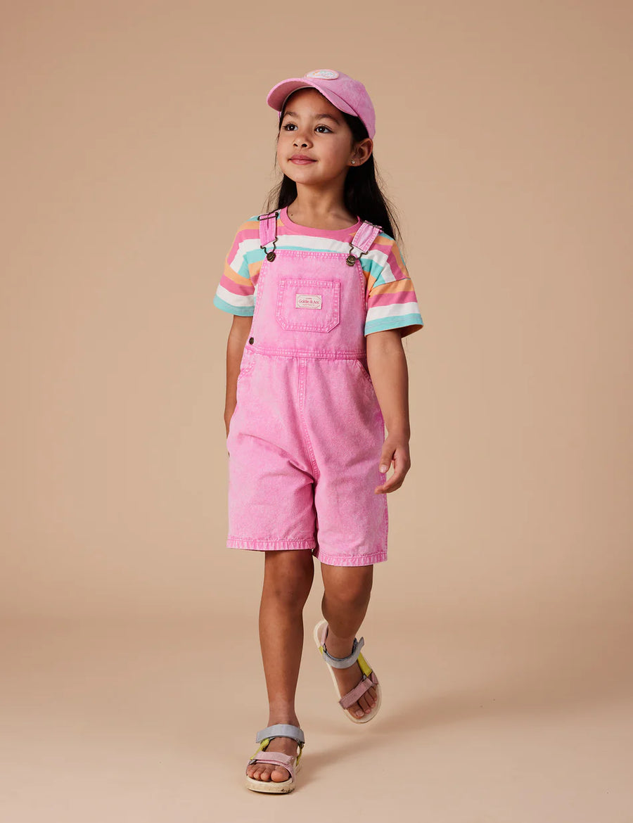 Burton Vintage Washed Denim Overalls Bubblegum