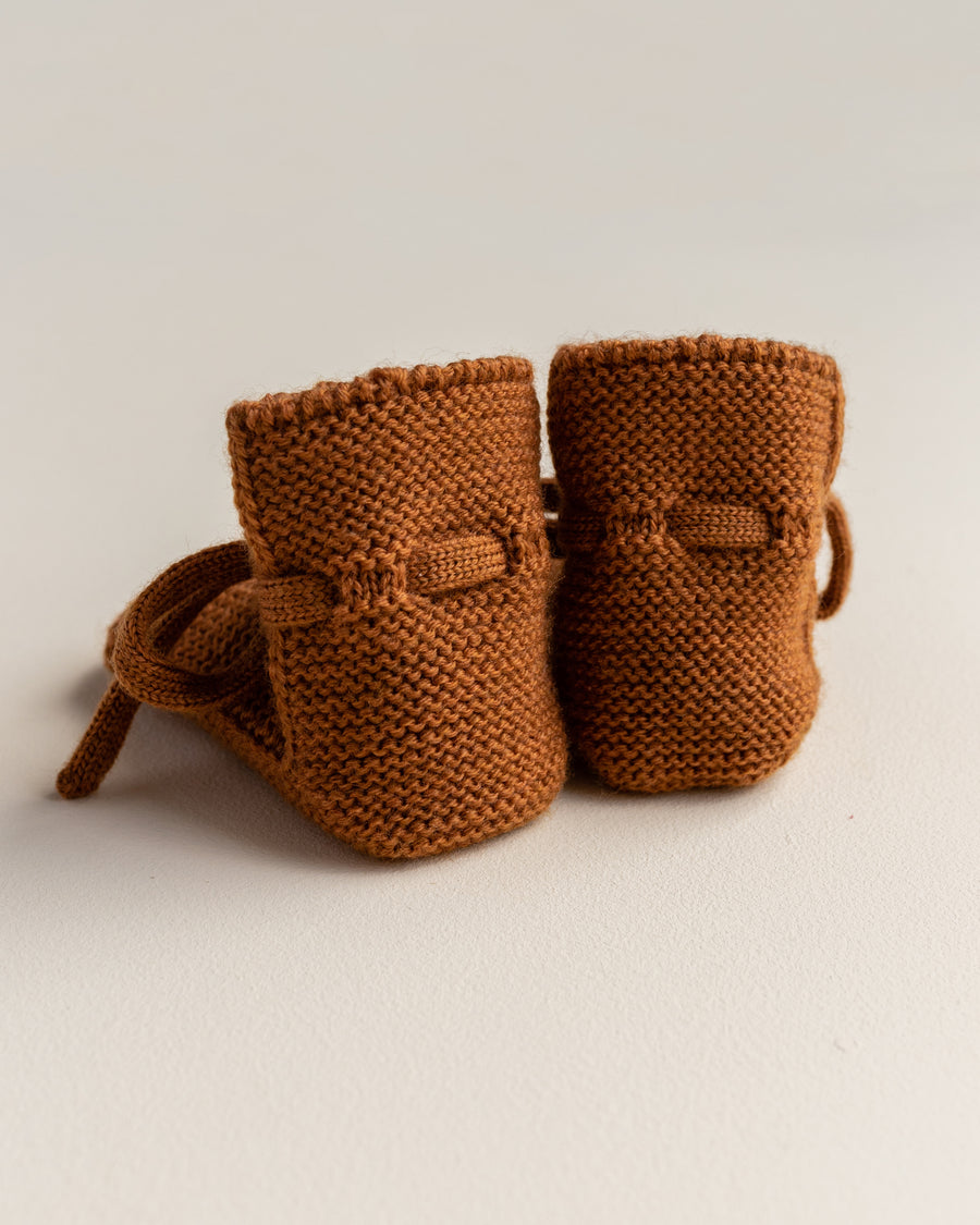 Merino Booties Rust