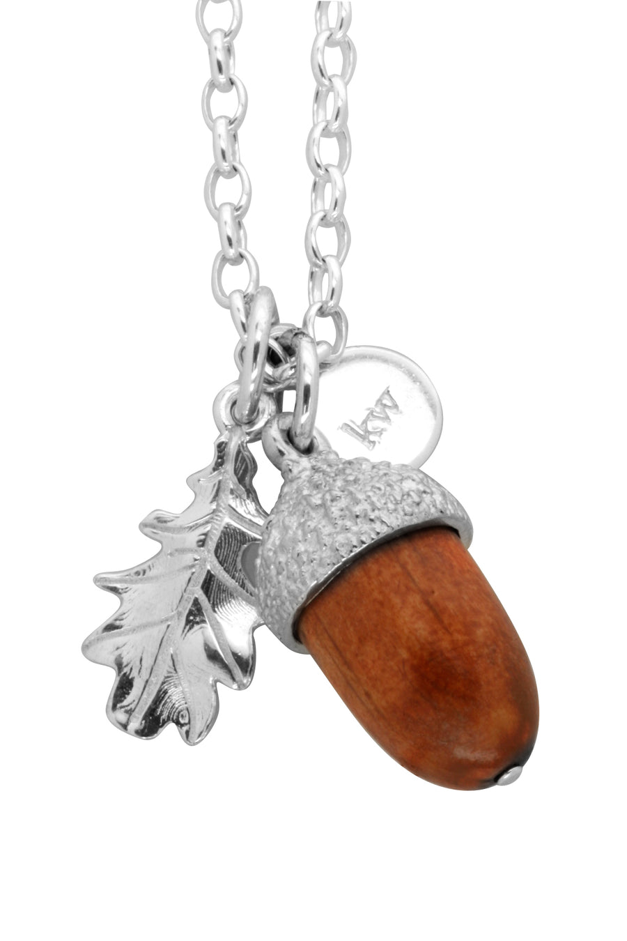 Acorn & Leaf Necklace with Wooden Acorn 55cm