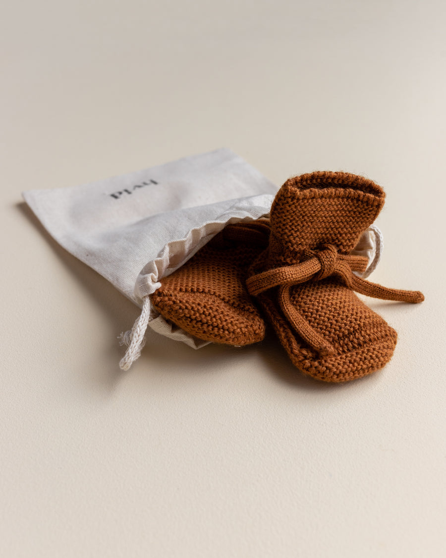 Merino Booties Rust