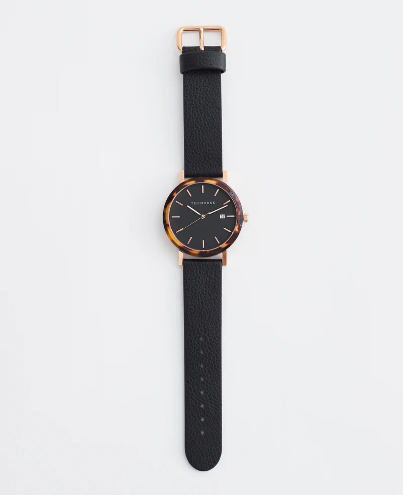 The Resin - Limited Edition - Brown Tortoise/Black Dial with Black Leather