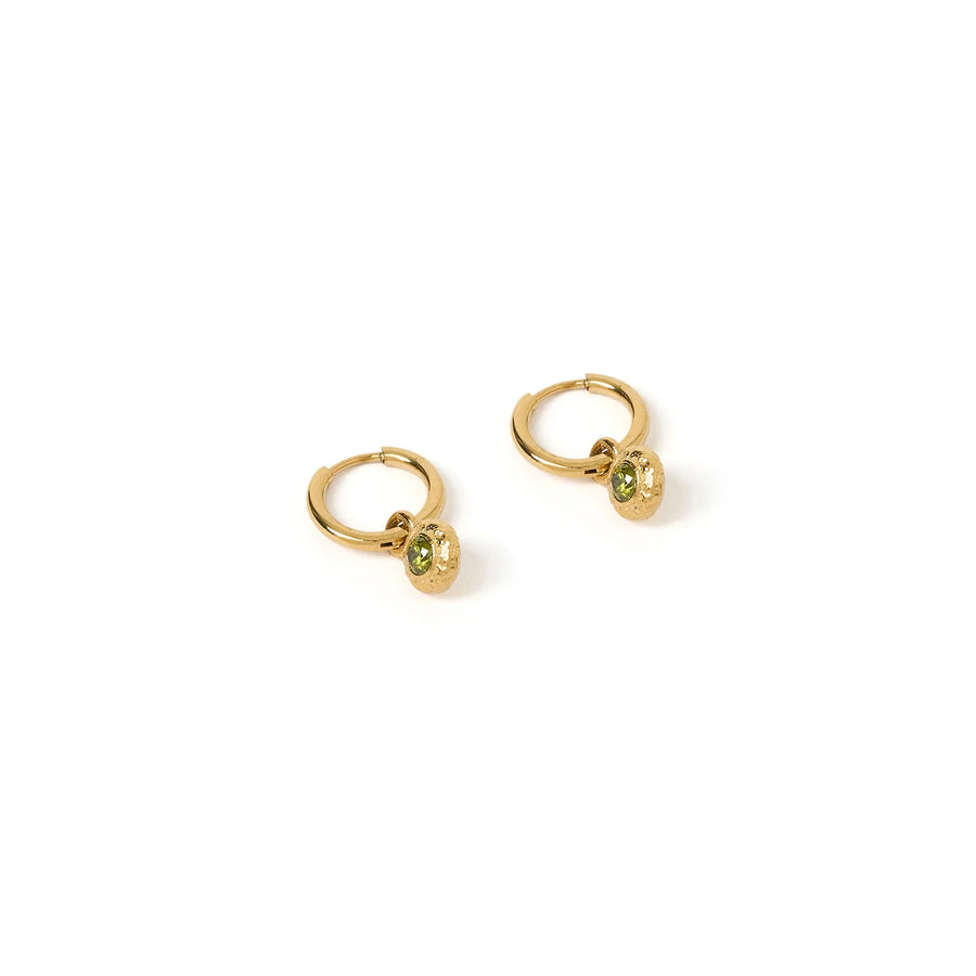 Crushed Birthstone Earrings - August Peridot