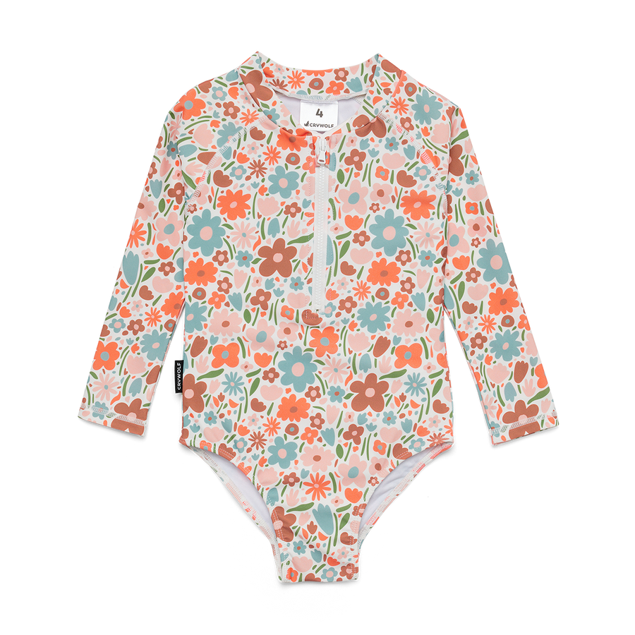 Long Sleeve Swimsuit Flower Market