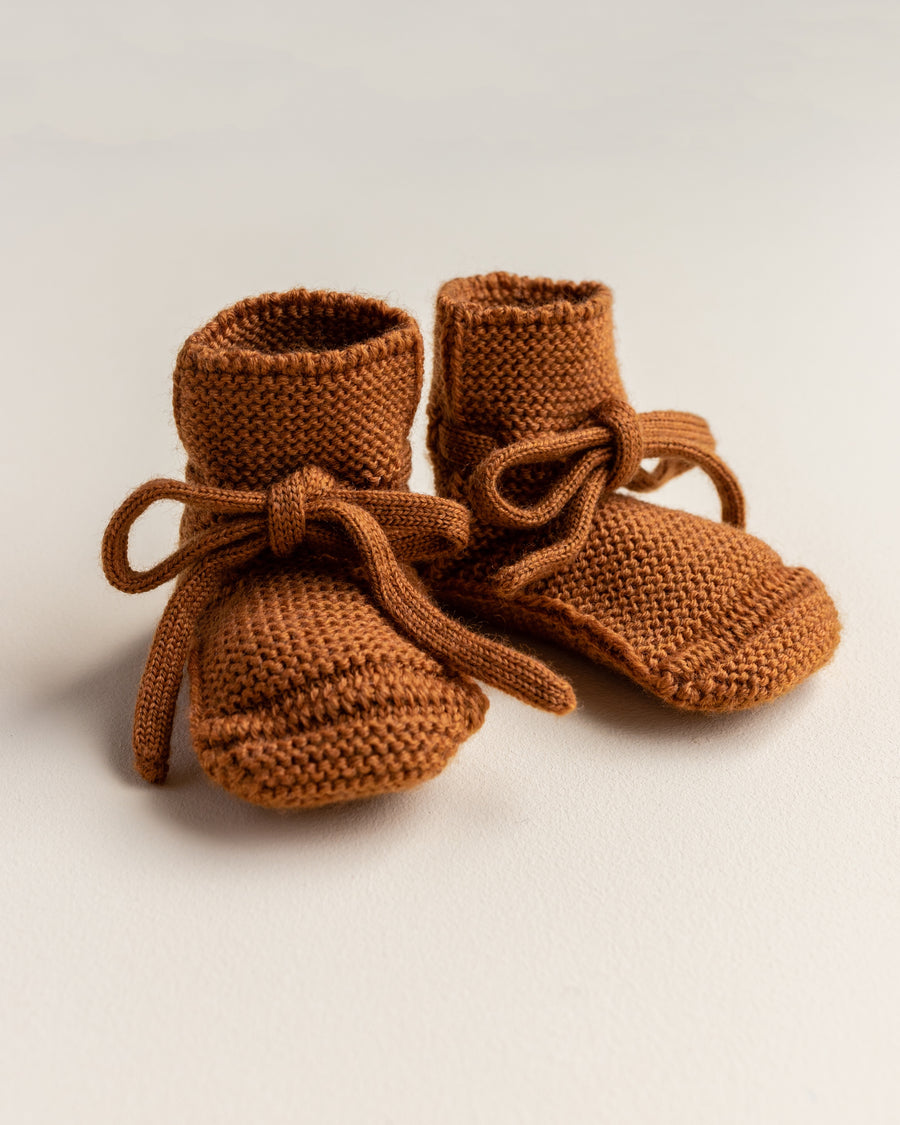 Merino Booties Rust