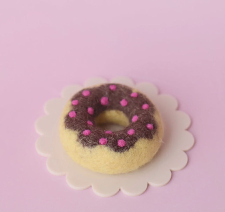 Chocolate Hot Pink Sprinkles Donut