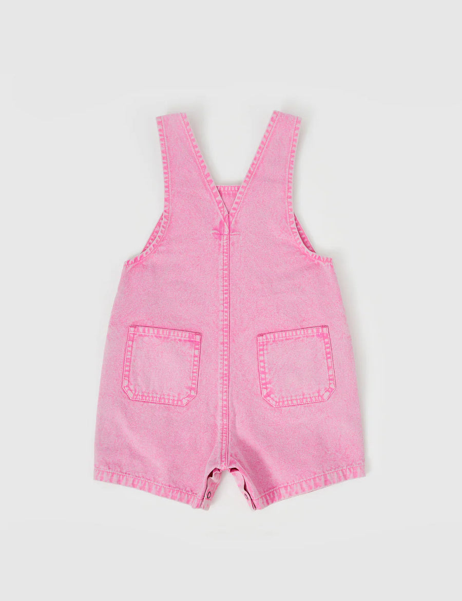 Burton Vintage Washed Denim Overalls Bubblegum