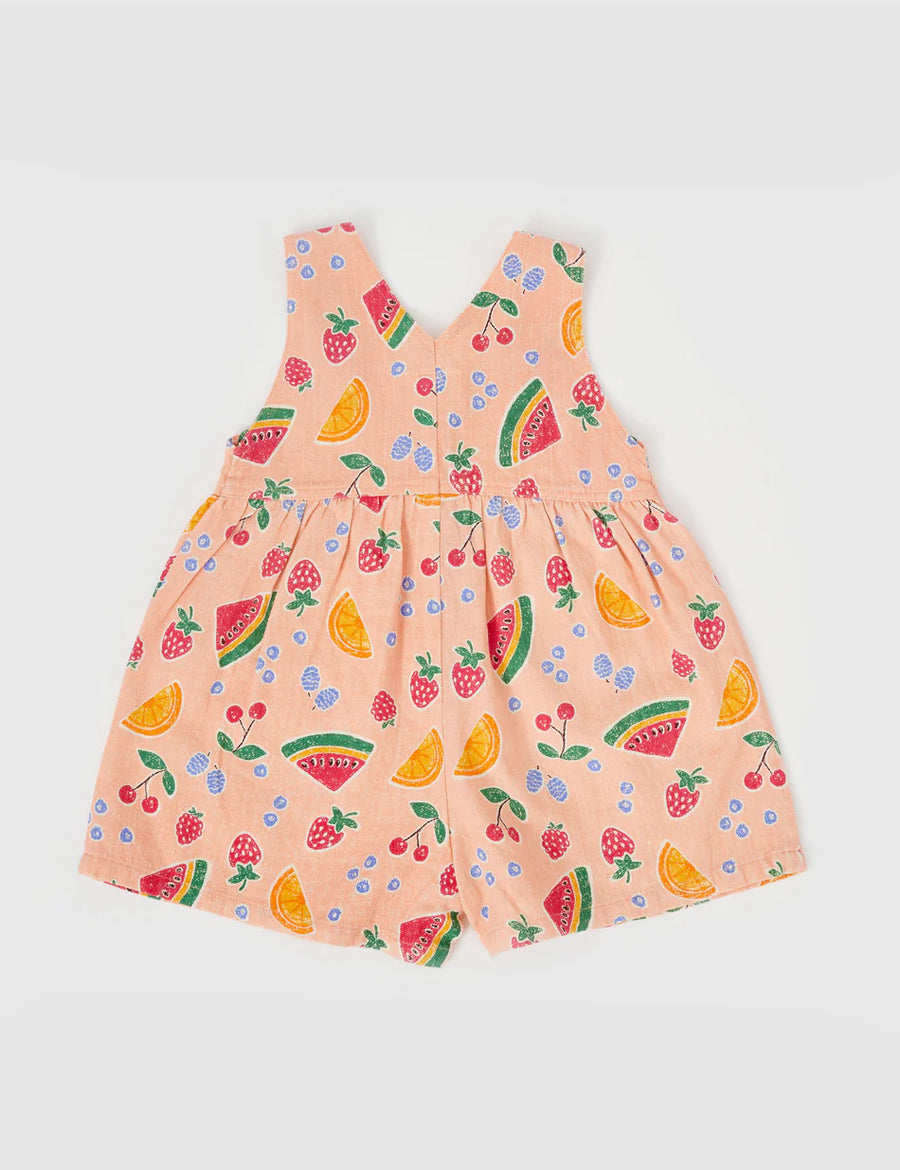 Sara Linen Shortalls Fruit Salad