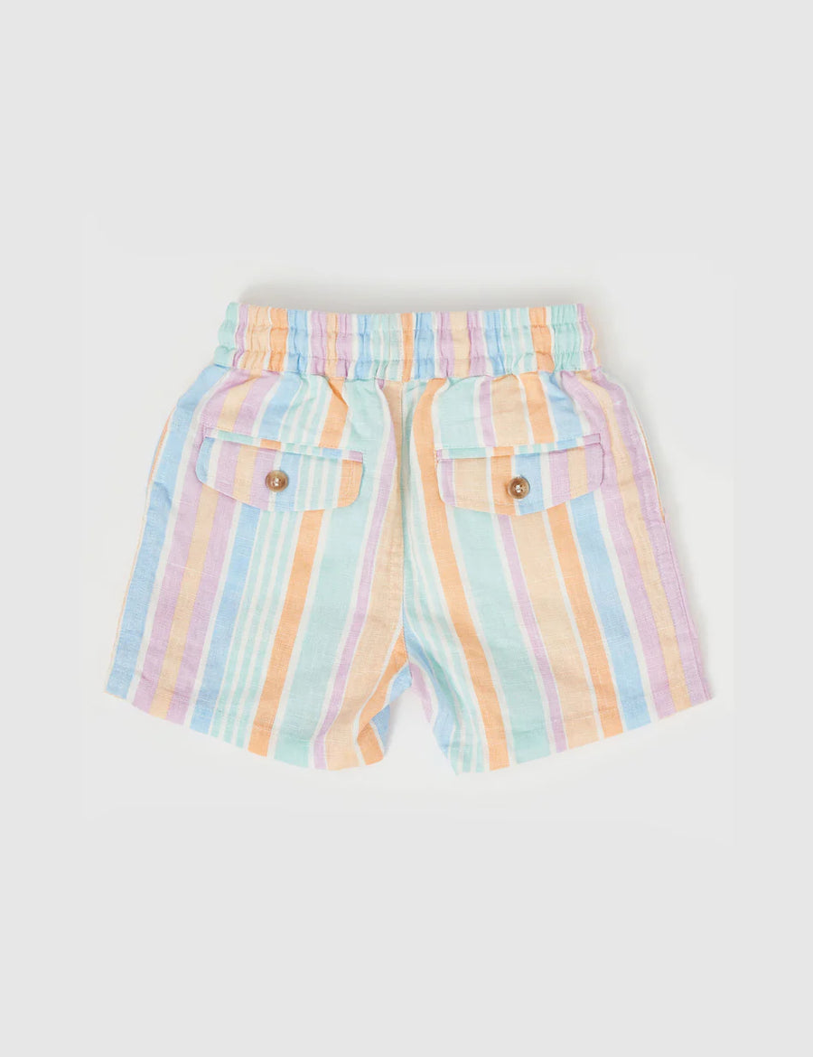 Noah Linen Shorts Pastel Stripe