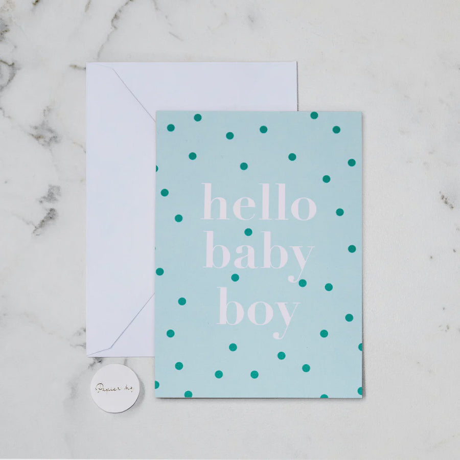 Hello Baby Boy Greeting Card