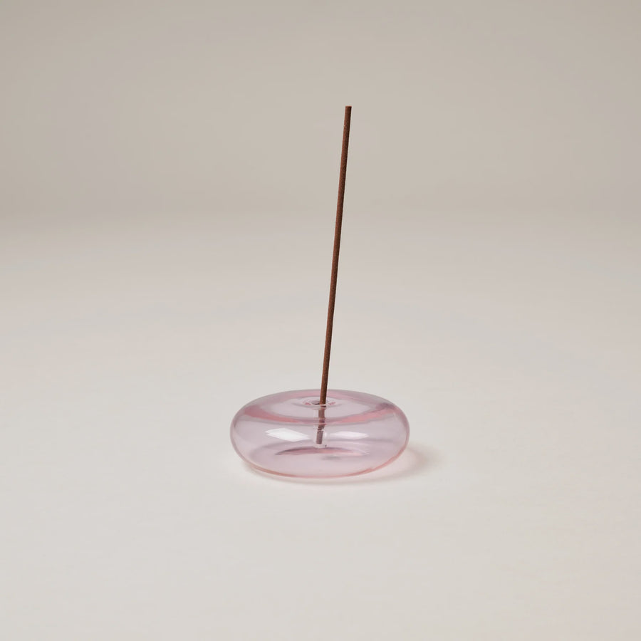 Pink Glass Vessel Incense Holder