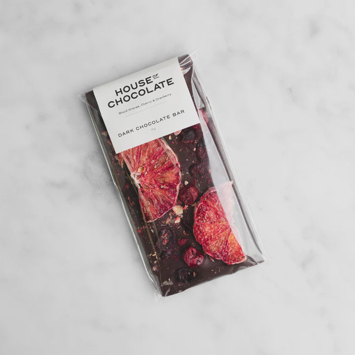 Blood Orange, Cherry & Cranberry Dark Chocolate Bar