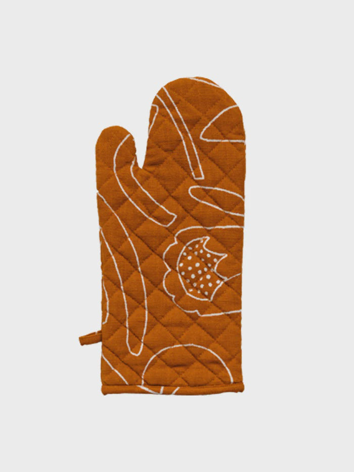 Outline Floral Oven Mitt