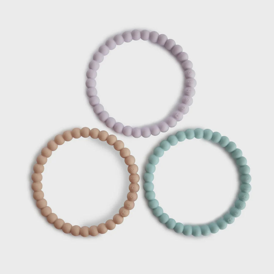 Pearl Teether Bracelet Lilac/Cyan/Soft Peach