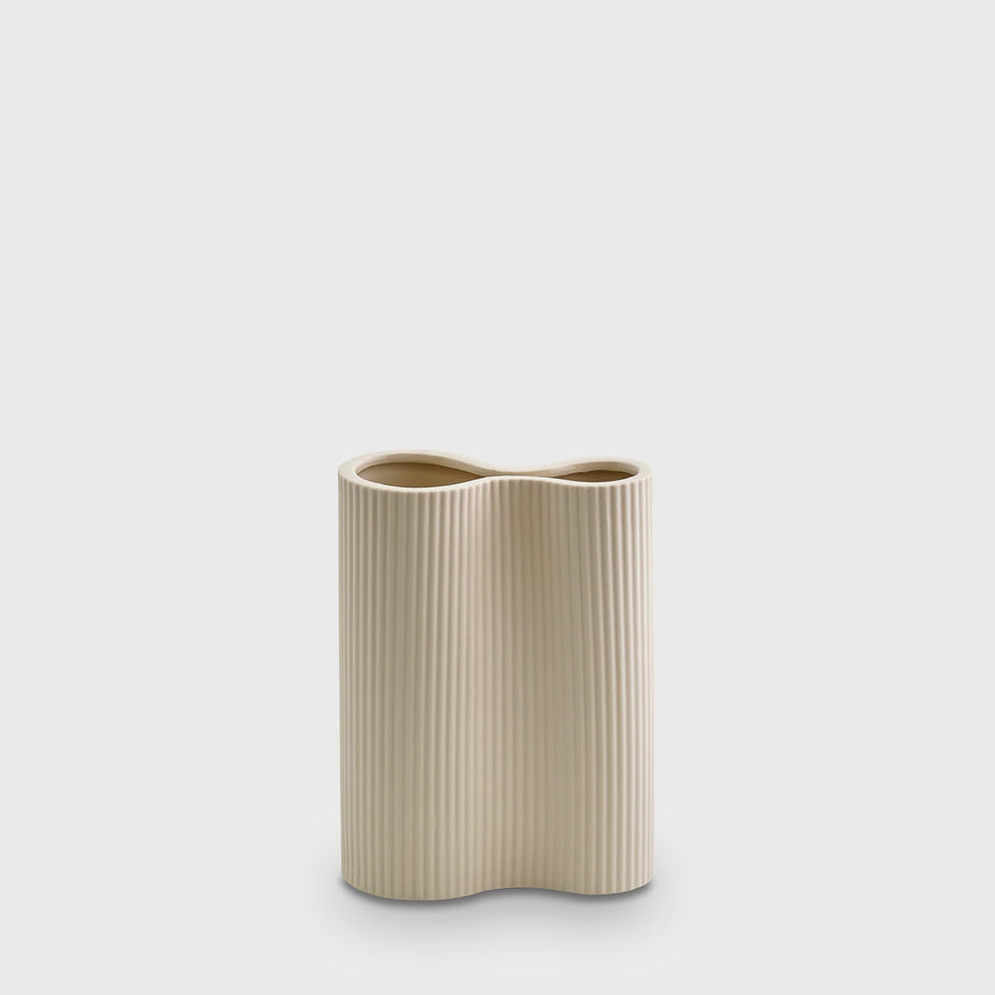 Ribbed Infinity Vase Small Cream