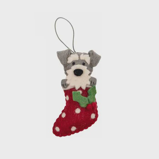 Pashom Christmas Decoration - Schnauzer In Stocking