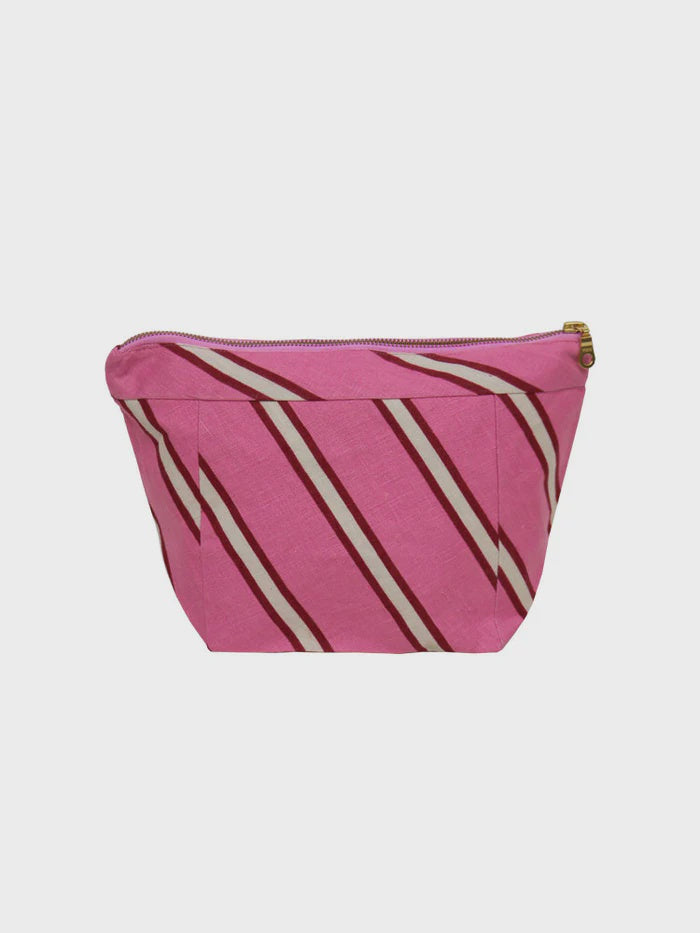 Raspberry Stripe Cosmetic Case