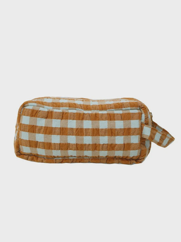 Honey Blue Seersucker Dopp Kit