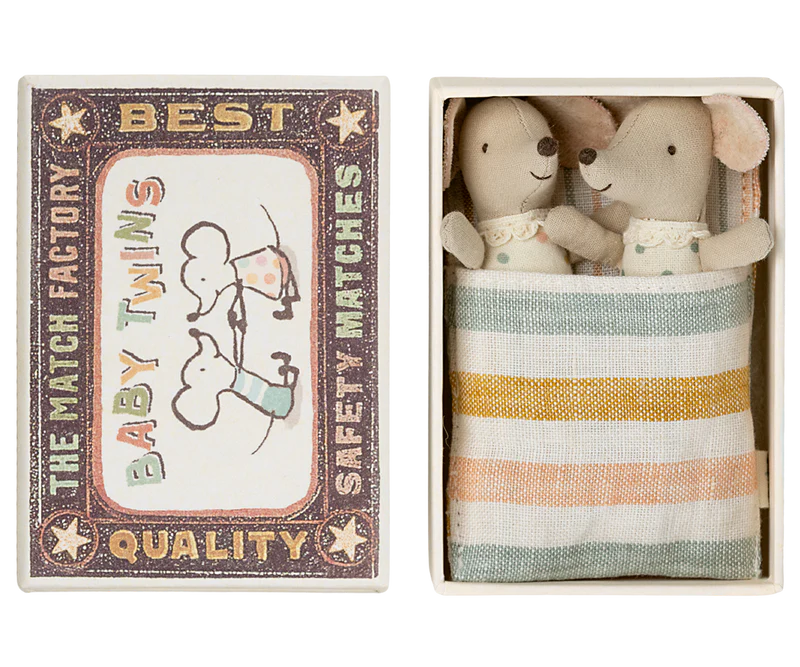 Twins Baby Mice in Matchbox