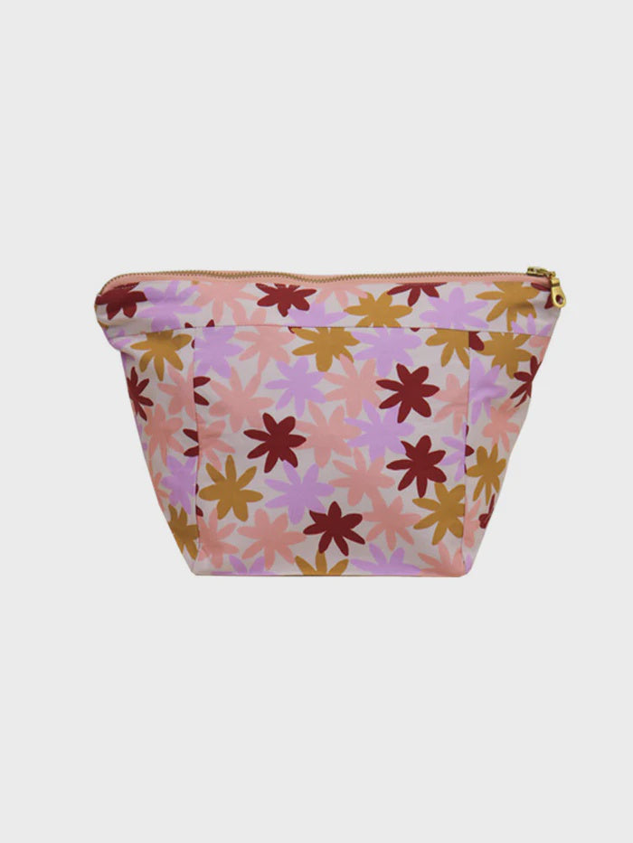 Peach Floral Cosmetic Bag