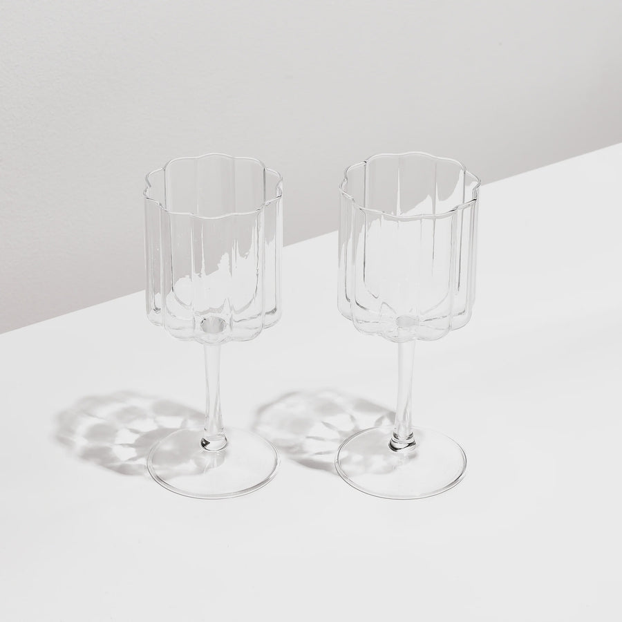 Wave Wine Glasses Clear