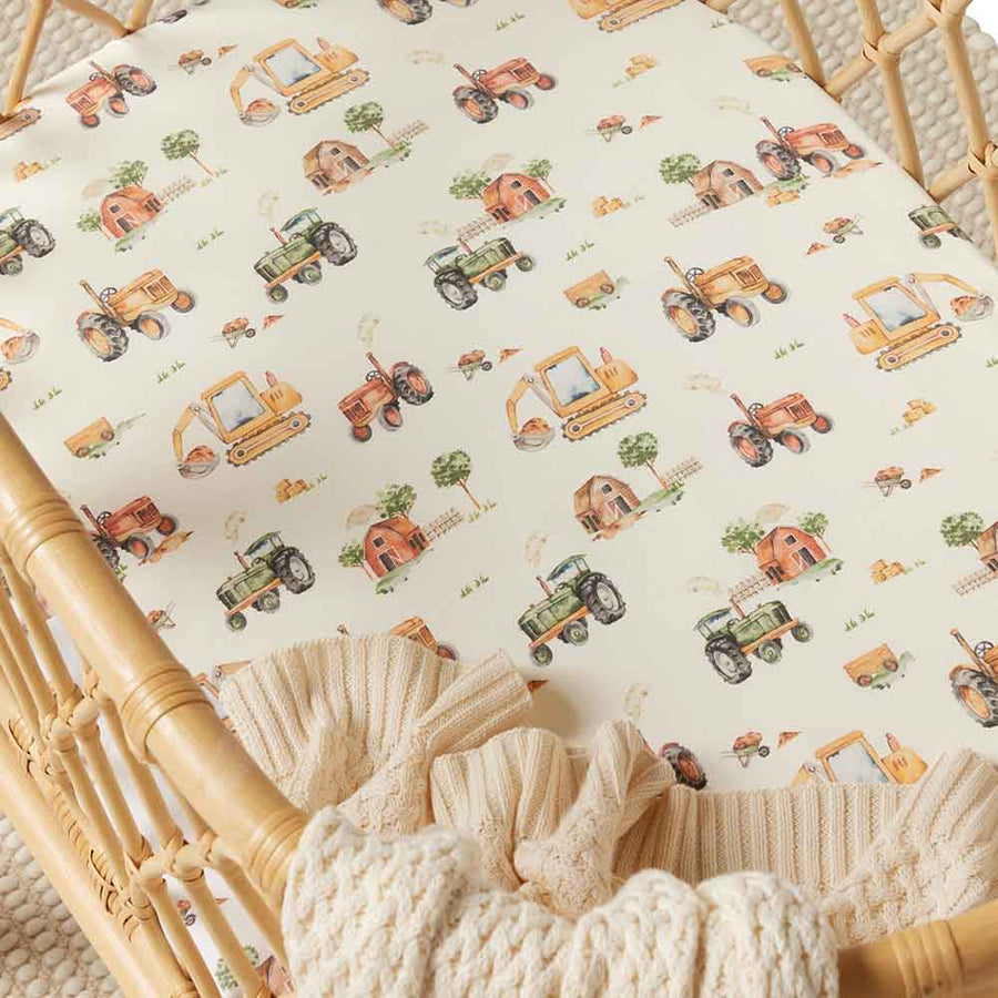 Diggers & Tractors Bassinet Sheet