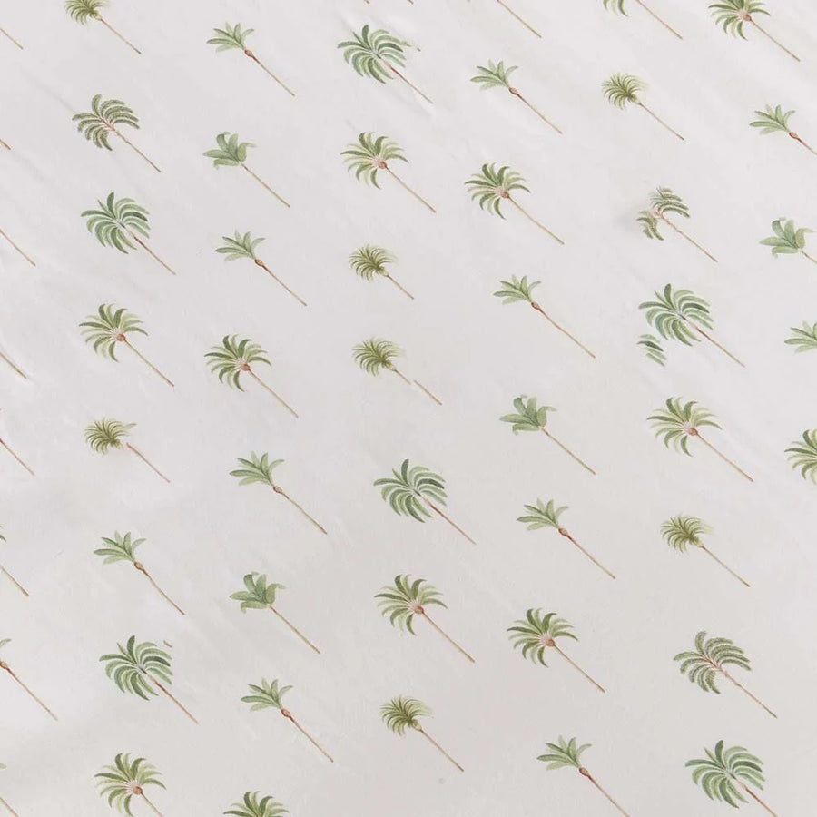 Green Palm Cot Sheet