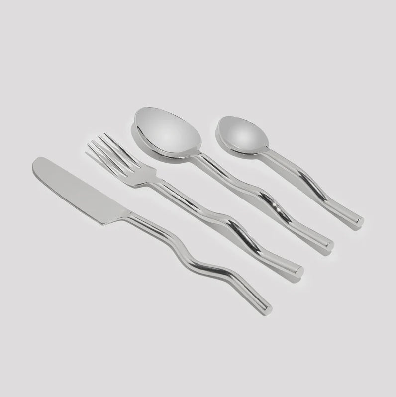 Wave Cutlery Silver 4 Piece