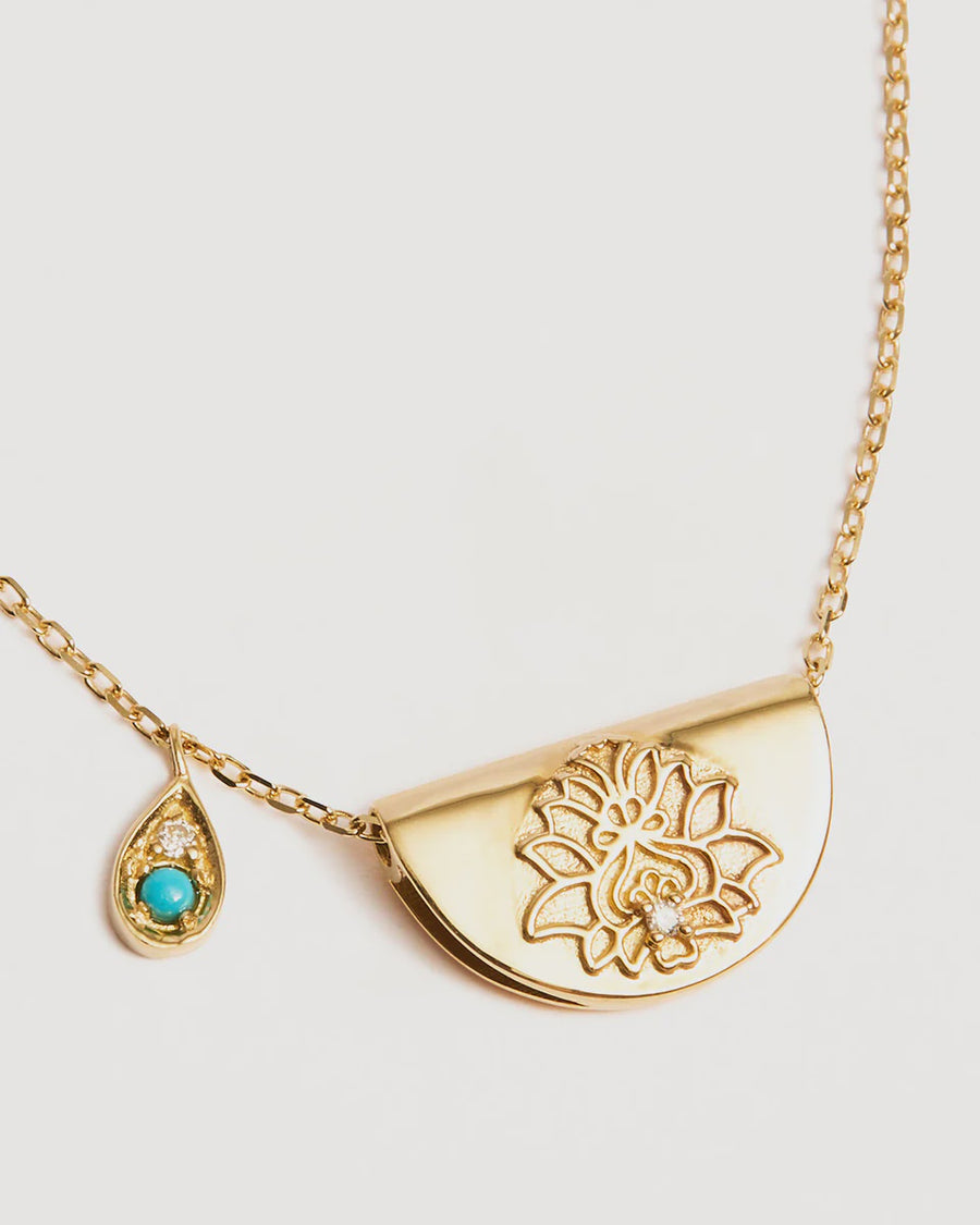 Grow With Grace Lotus Birthstone Necklace Gold