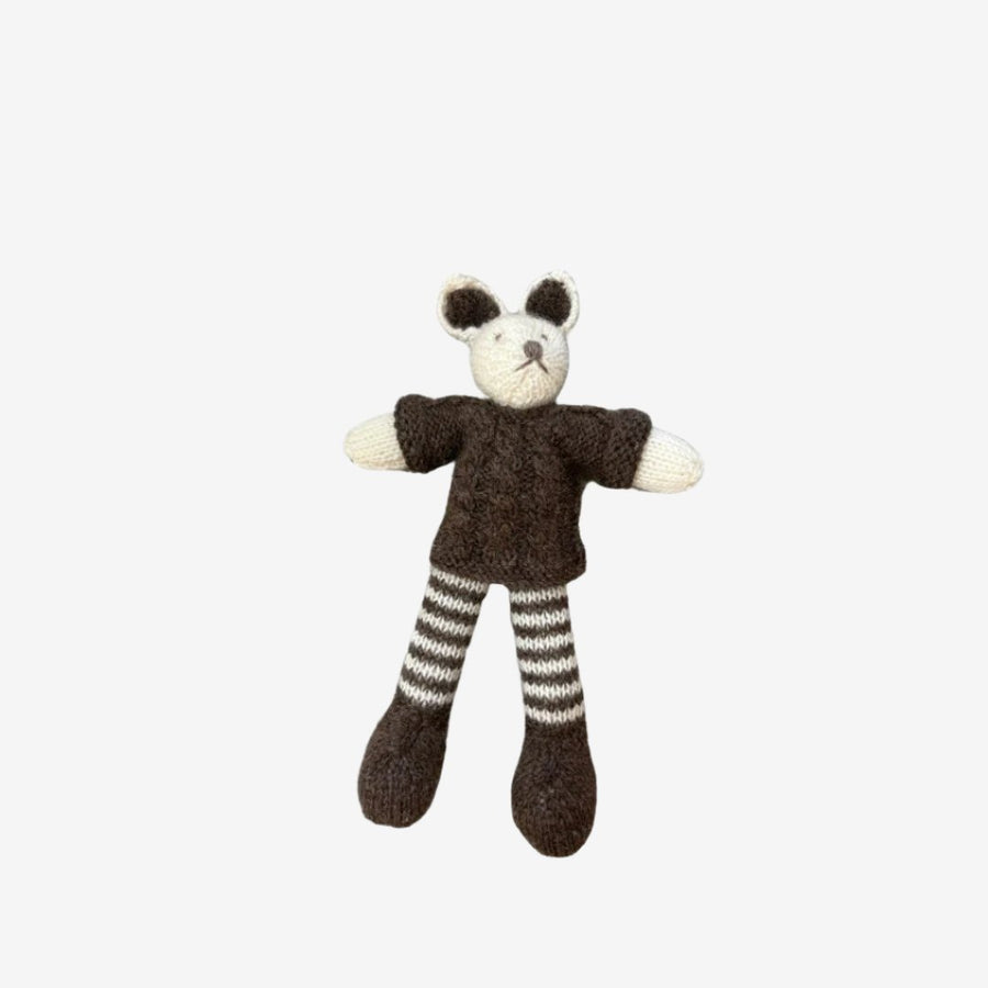 Wendy's Handknitted Mouse Boy - Dark Chocolate