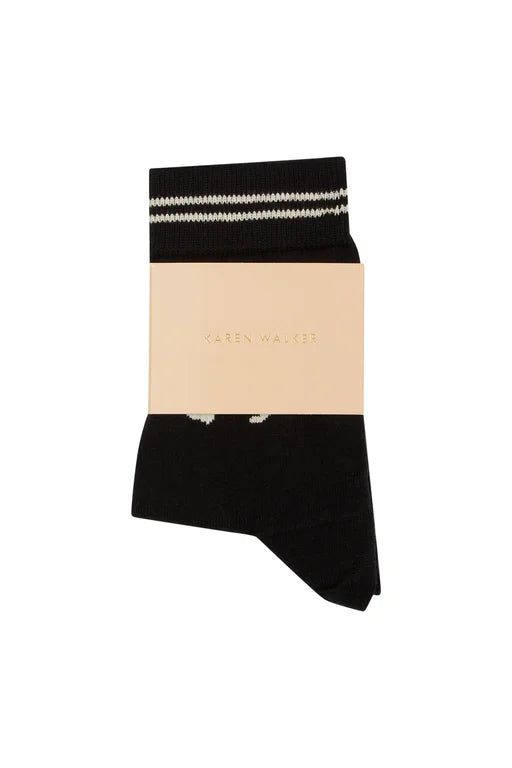 Runaway Girl Ankle Socks -Black/Oatmeal