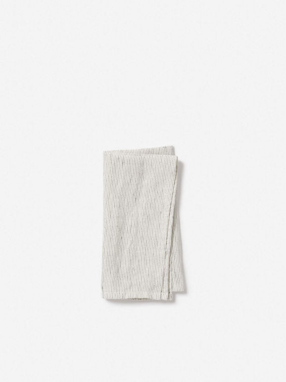 Pinstripe Linen Napkin Pepper/Chalk