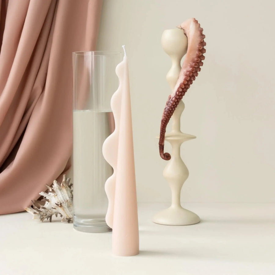 Seaweed Pillar Candle Pink