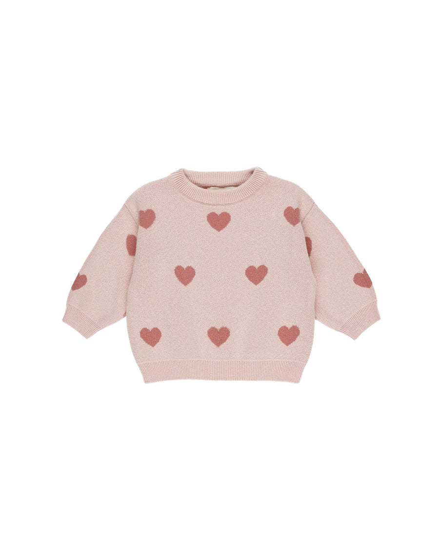 Heart Knit Sweater - Bubblegum