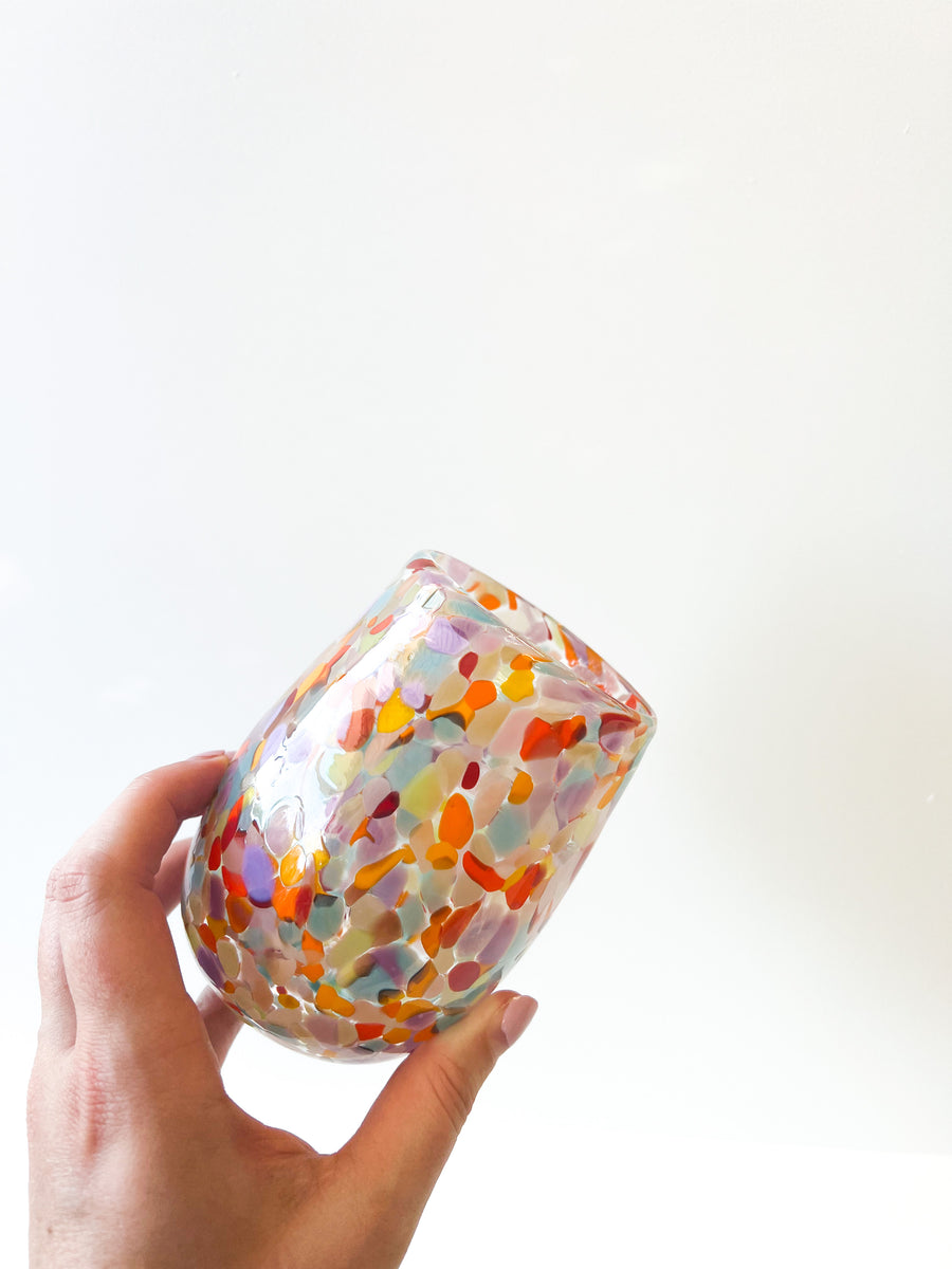 Glass Blown Tumbler Rainbow