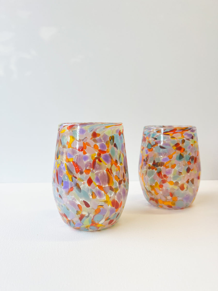 Glass Blown Tumbler Rainbow